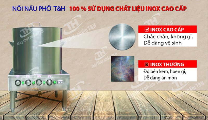 NỒI NẤU PHỞ ĐIỆN T&H 100 LÍT